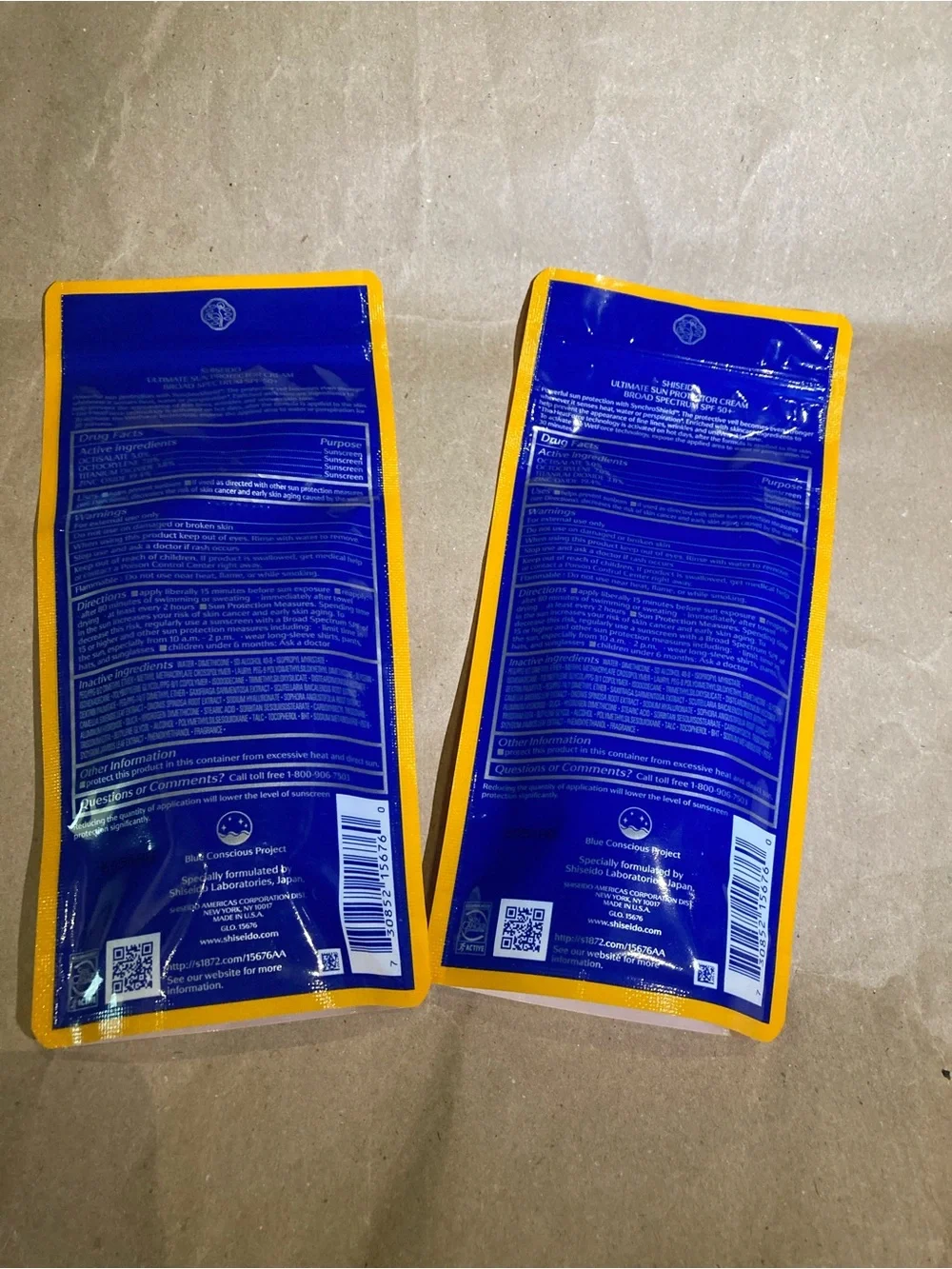 2 x shiseido ultimate sun protector cream SPF 50+